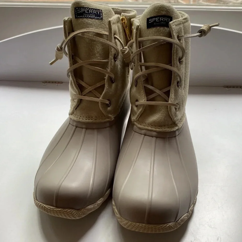 Sperry Women's Saltwater Wool‎ Duck Boot White Size 9.5 - Picture 4 of 9